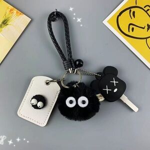 Cute Black and White Kids Keychain Set